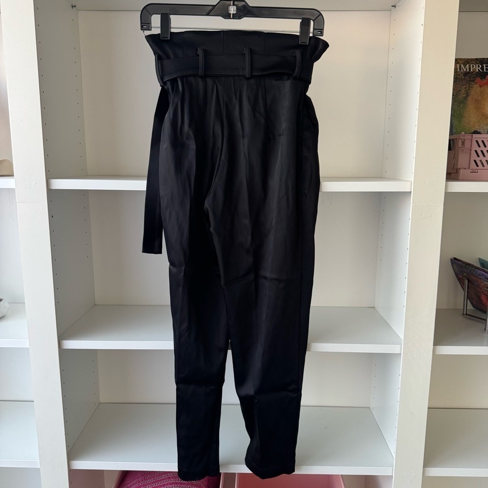 AMANDA UPRICHARD Tessi Satin Paperbag Belted Trouser Pants - Picture 6 of 8
